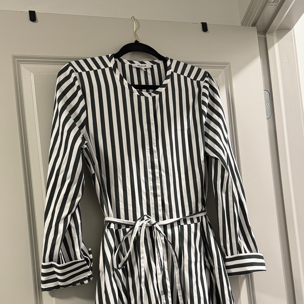 Madewell Tie-Waist Striped Midi Dress